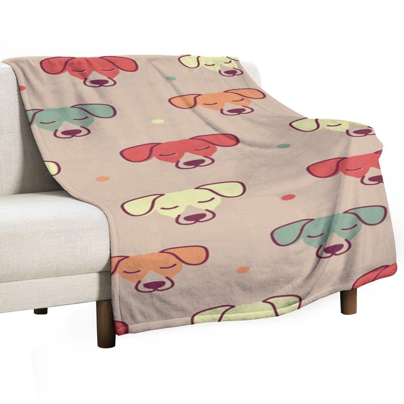 Hxwokrum Flannel Blanket, Cute Jack Russell Terrier Throw Blanket for Couch Sofa Bed Office, Soft And Comfortable Without Pilling