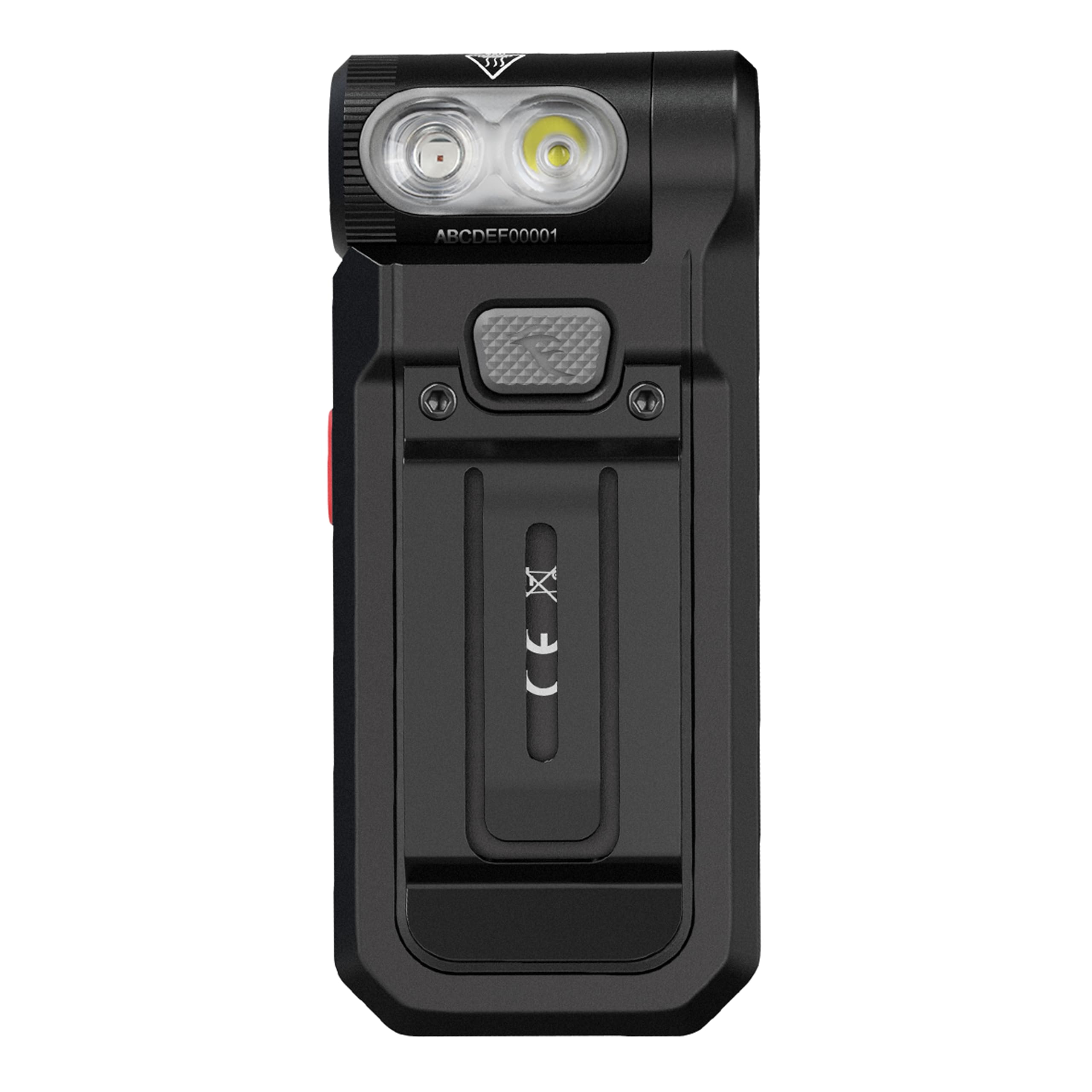 fenix SW05R-Corpo rosso, nero | LED bianchi e rossi | Torcia ricaricabile per ispezione e sicurezza | 150 lumen | 39 m | 49 ore max | Luce bianca a 3 livelli | Luce rossa da 10 lumen | Testa rotante a