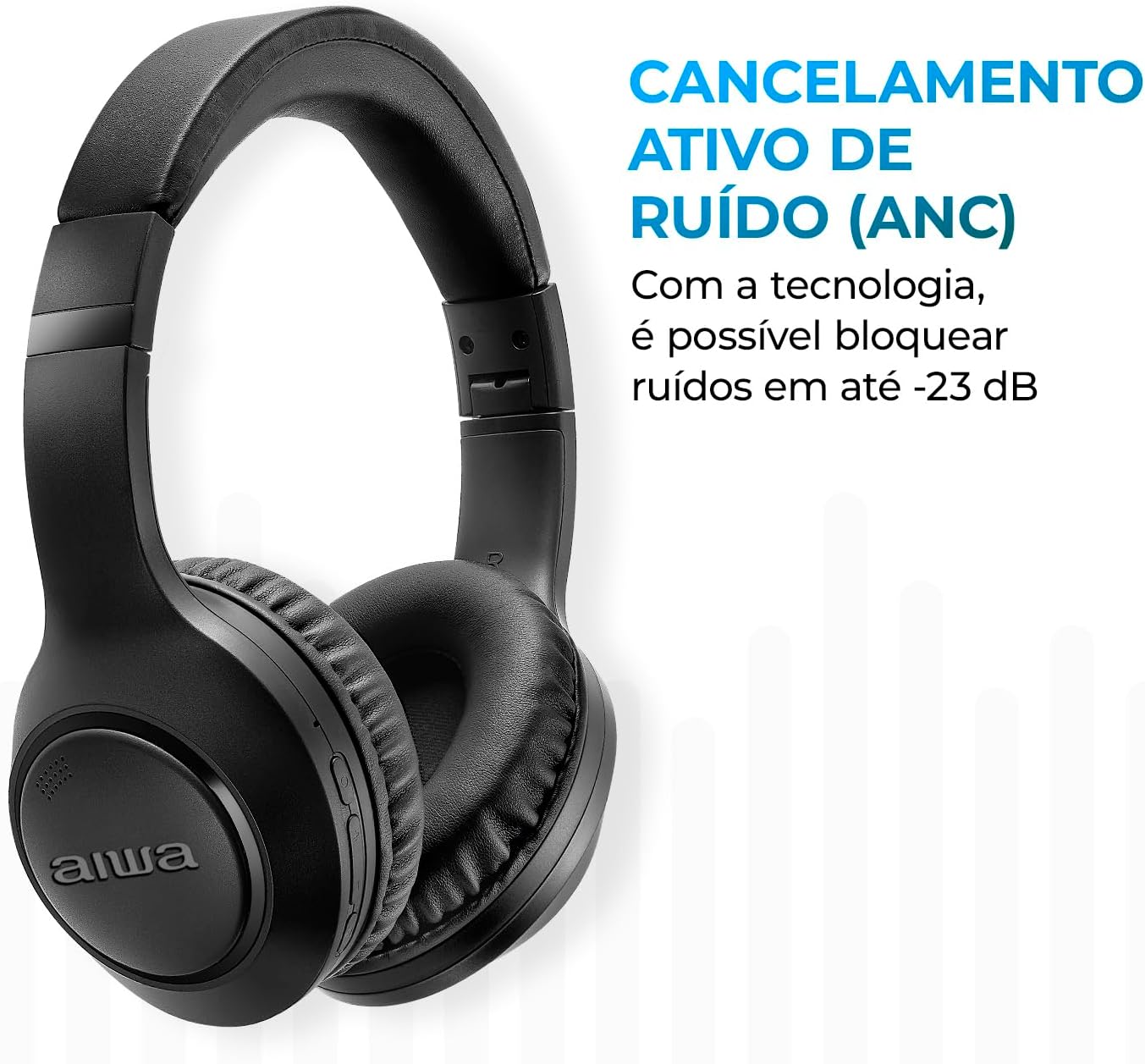 Fone de Ouvido Headphone Aiwa HP-04-B Bluetooth ANC ENC Modo Ambiente