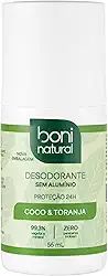 Desodorante Roll-On sem Alumínio, Natural, Vegetal e Vegano, Coco e Toranja, Boni Natural, 55ml