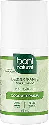 Desodorante Roll-On sem Alumínio, Natural, Vegetal e Vegano, Coco e Toranja, Boni Natural, 55ml