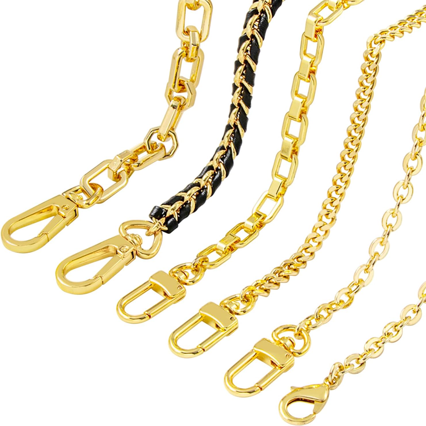 jiesinlov Purse Chain Strap CrossBody Handbag Gold Chains Shoulder Bag Strap Replacement,with Metal Buckles (B 43.3in) - Image 5