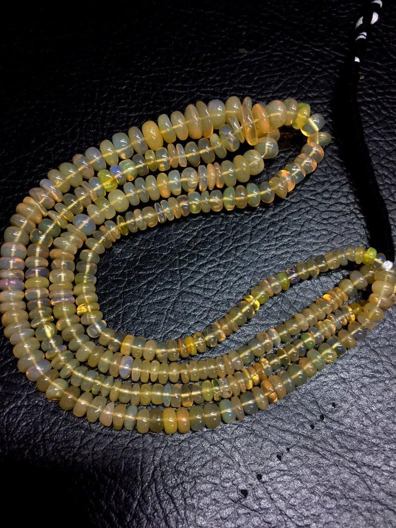 Naturalny etiopski opal rondelle gładkie koraliki 5 x 18 40 cm długi sznurek tworzenie biżuterii koraliki z kamieni szlachetnych do naszyjnika bransoletki