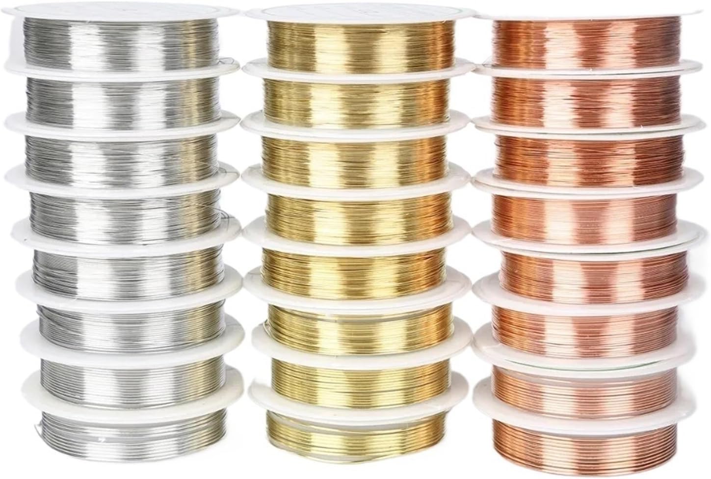 0.2mm 0.3mm 0.4mm 0.8mm 1.0mm Dia 1.5-20m/roll Alloy Copper Wire Silver/Gold/Copper Color Beads Wire Metal for Jewelry Finding(Gold,0.25mm 18m)