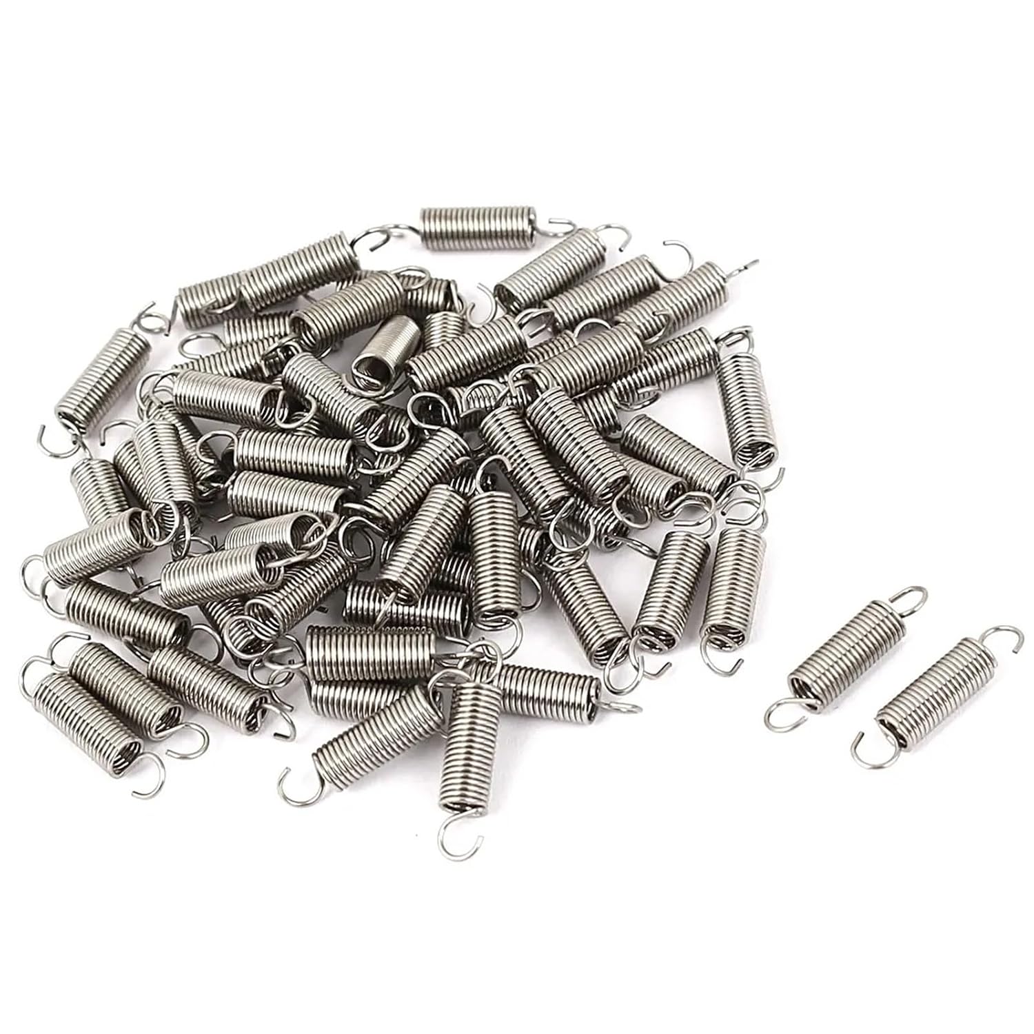 Extension Spring 192pcs Small Dual Hook Tension Spring 0.5mm Wire Dia 4.1mm OD 18mm Free Length Spring Steel 0.5x4.1x18mm