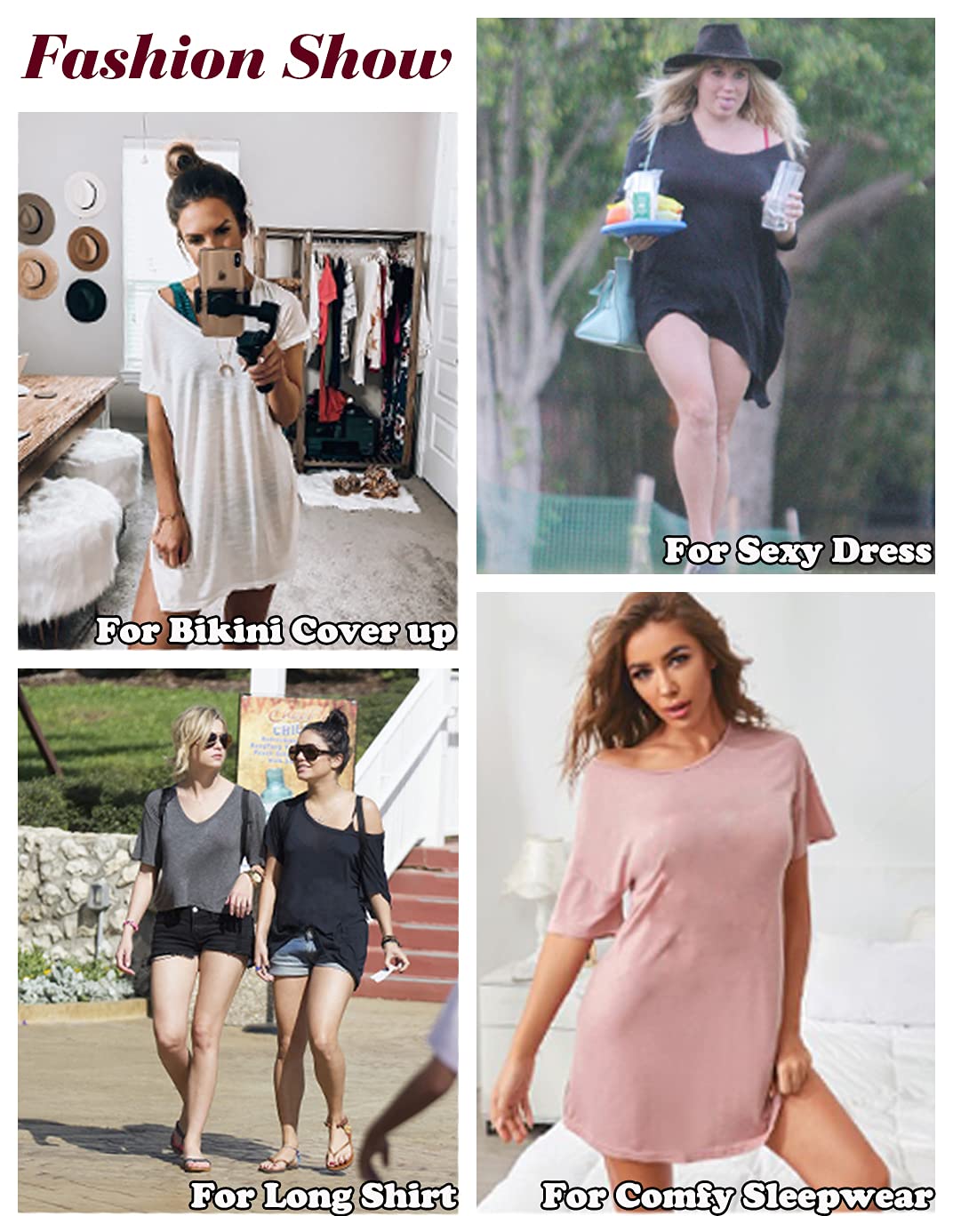 Ekouaer Swimsuit Cover Ups for Women Semi-Sheer Beach Coverups Off Shoulder Cover Ups for Swimwear Beach Wear Black L