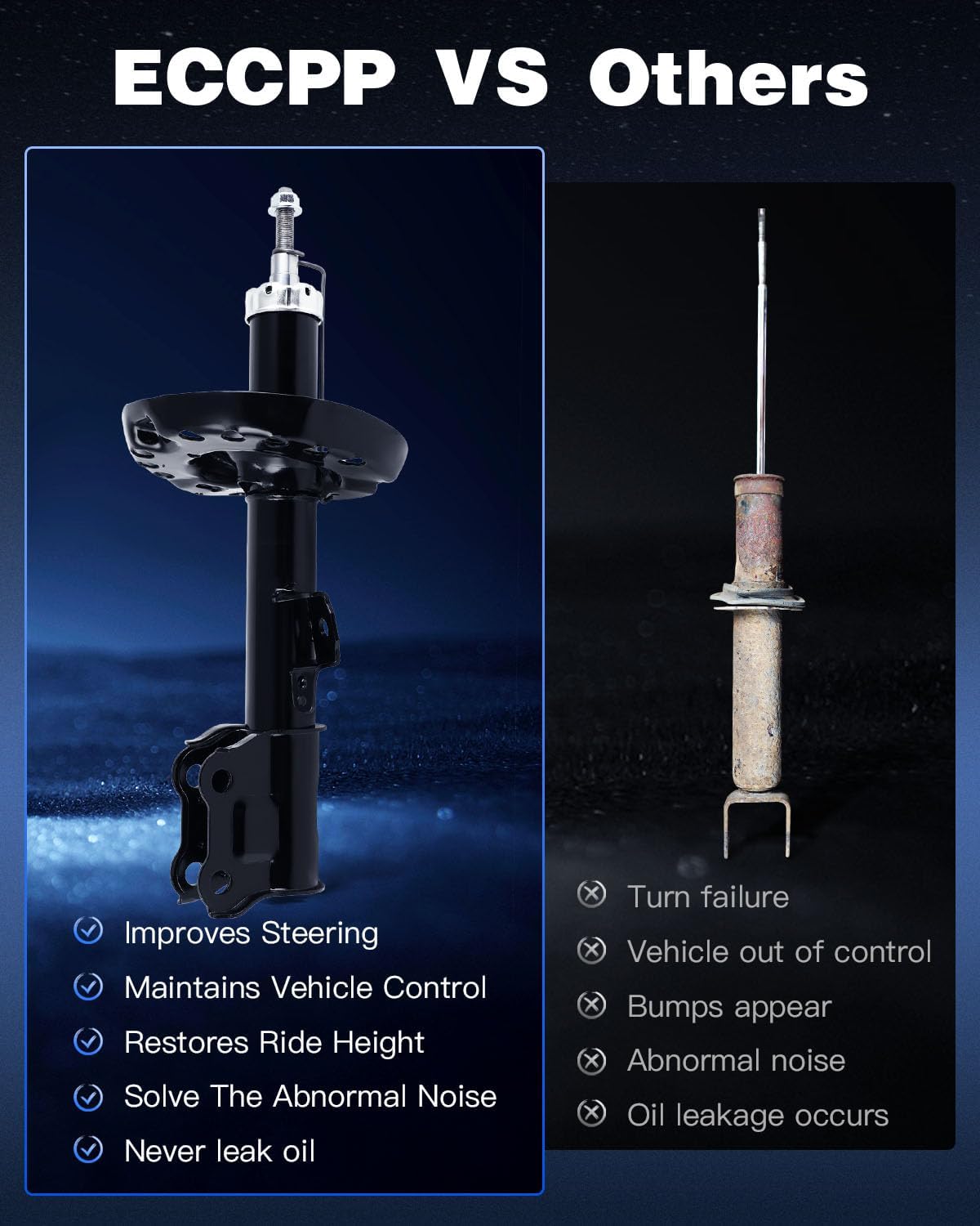 ECCPP Shocks Struts Front Rear Shocks Absorbers Struts for 2010-2013 for Kia Soul 554387 5657 72969 72968-4pcs shocks