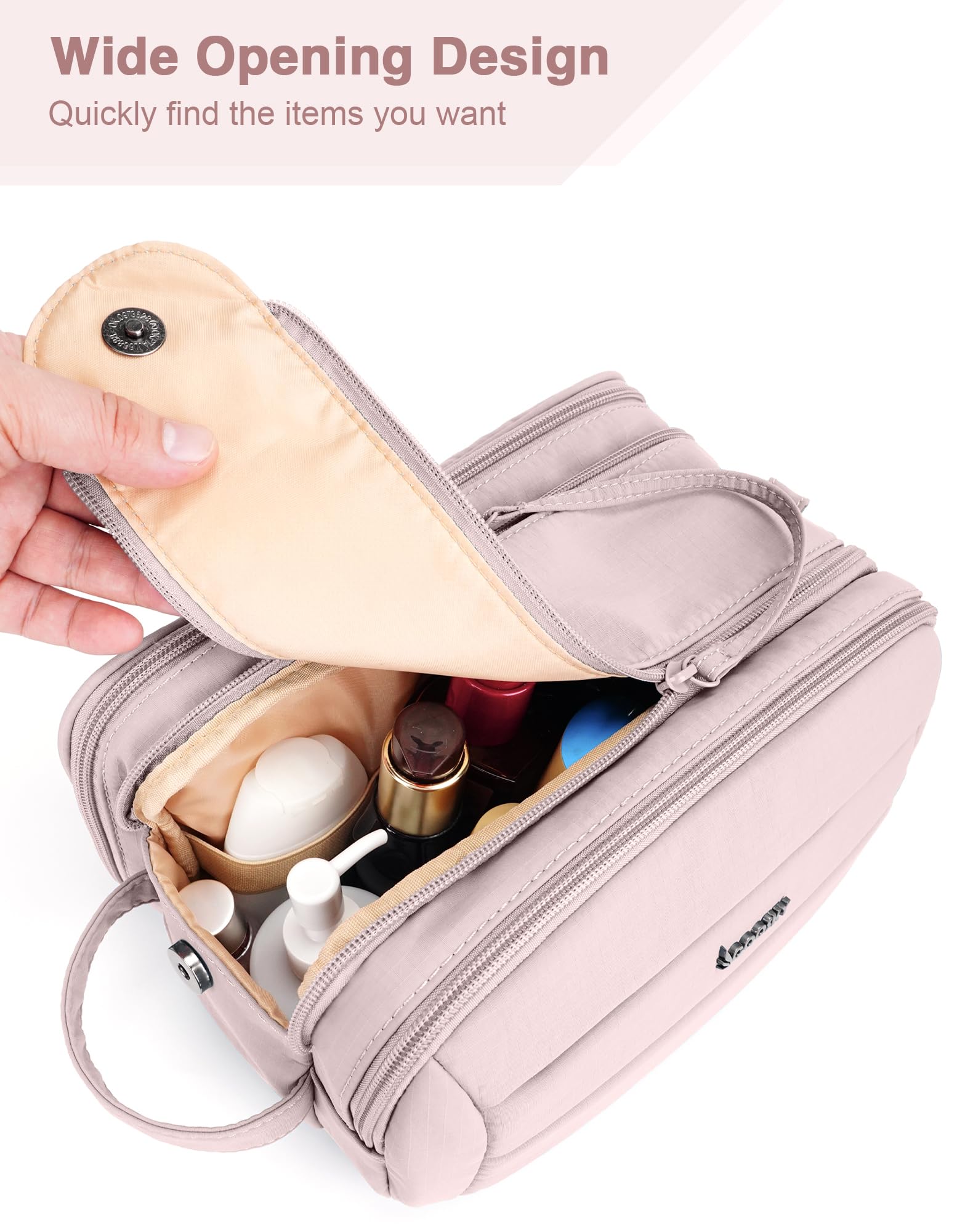 Beauty case per uomini e donne, essenziale da viaggio con nave da crociera, kit dopp da barba con separazione asciutta e bagnata, borsa organizer per cosmetici da bagno impermeabile, accessori per il