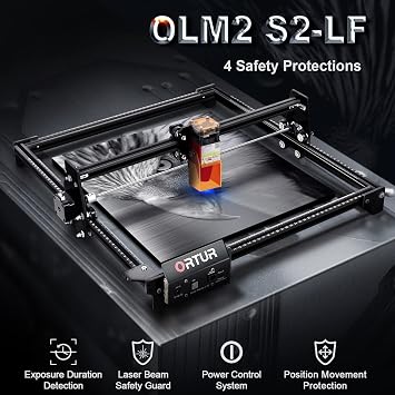 ORTUR Laser Engraver, Laser Master 2 S2 LF, 5500mW Laser Engraving Cutting Machine, 0.17 * 0.25mm Fixed-Focus Laser Cutter