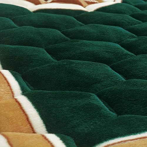 Miniatura 8 de Alfombra de oración musulmana islámica, muy gruesa, para hombres y mujeres, con cuentas de oración islámica, suave y lujosa (verde)