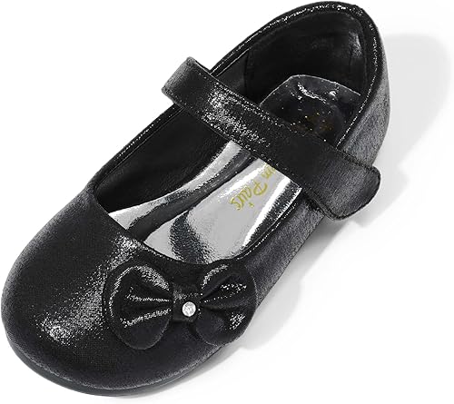 DREAM PAIRS Zapatos de vestir Mary Jane para niñas pequeñas, uniformes escolares para niñas, zapatos de bailarina con lazo