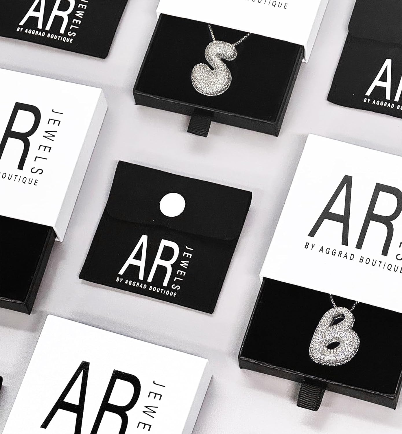 Bubble Letter Necklace, 14k Gold/Silver Balloon Initial Diamond Pendant Chain Necklace Dainty Pave Jewelry Gift for Women - Image 5