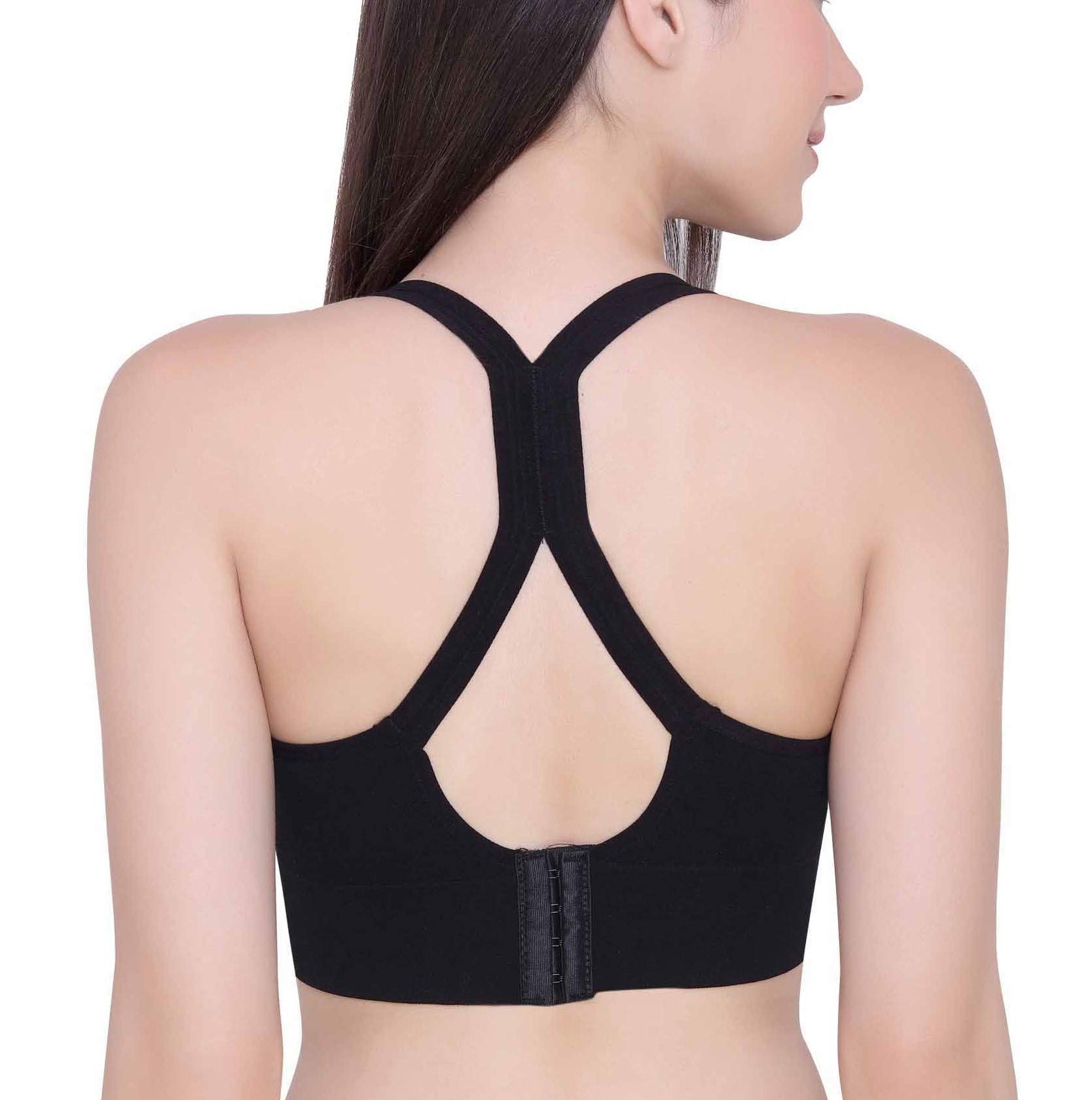GLAMORAS Women's Nylon Spandex Padded Non Wired Racer Back Sports Bra for Gym, Cardio, Zumba and Yoga | Everyday Active Wear for Girls | Size M to 2XL-picture-19