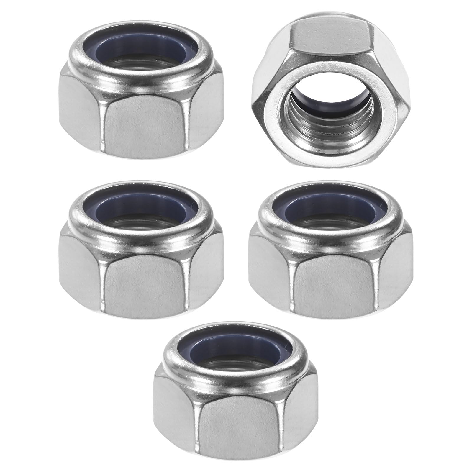 M METERXITY 5-Pack Nylon Insert Hex Lock Nuts