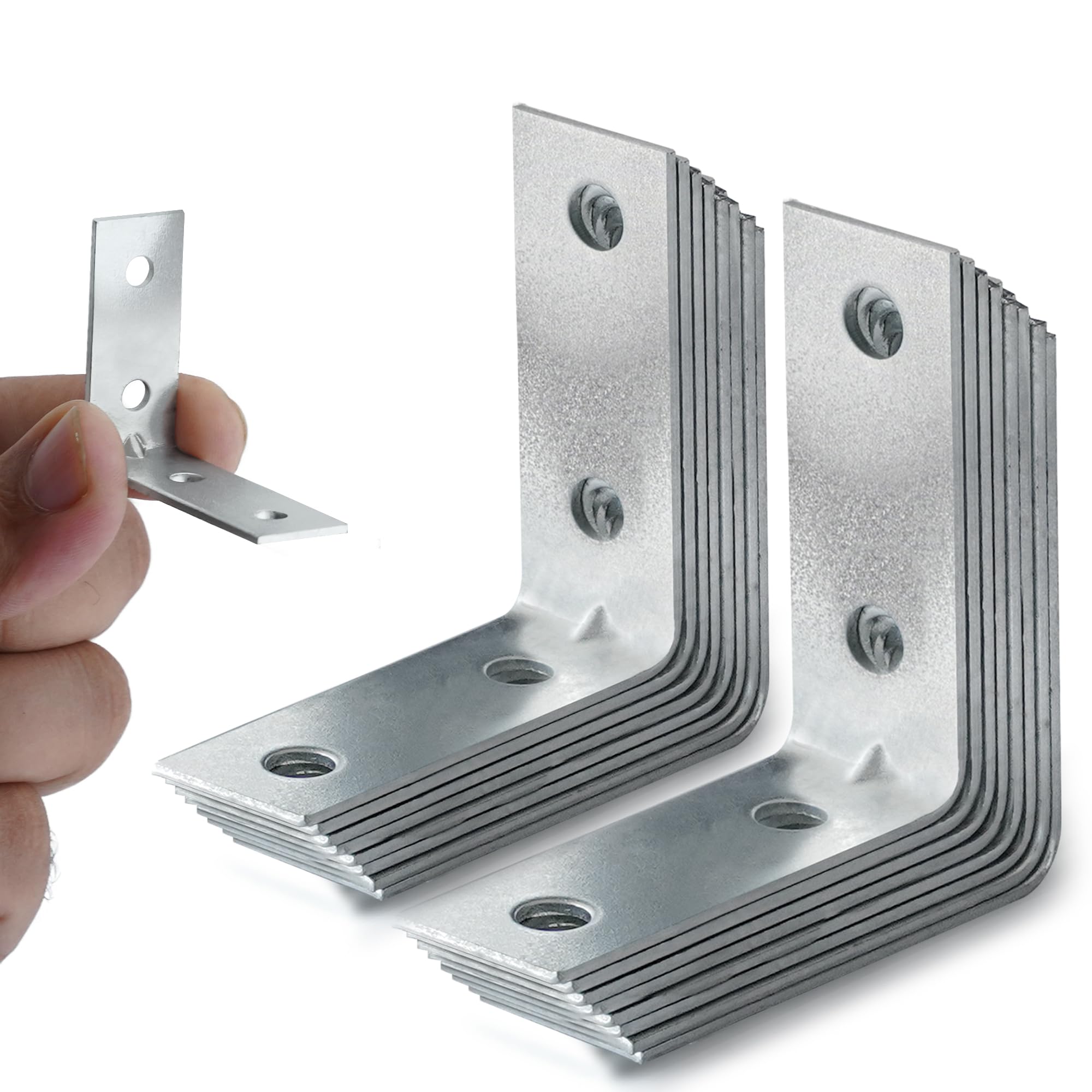 ZAVIA 32 Pcs L Brackets for Wood (38mm x 38mm) with Screws, Silver