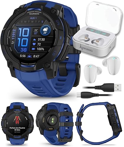 Miniatura 16 de Wearable4U Garmin Instinct 3 45mm, pantalla AMOLED, reloj inteligente GPS resistente para exteriores, bisel reforzado con metal, linterna