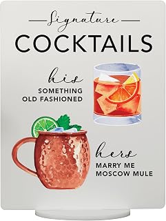 Signature Cocktail Sign | Acrylic Wedding Bar Menu | Bar Menu Sign | Acrylic Bar Sign | 10" H x 8" W White Acrylic Signature Drink