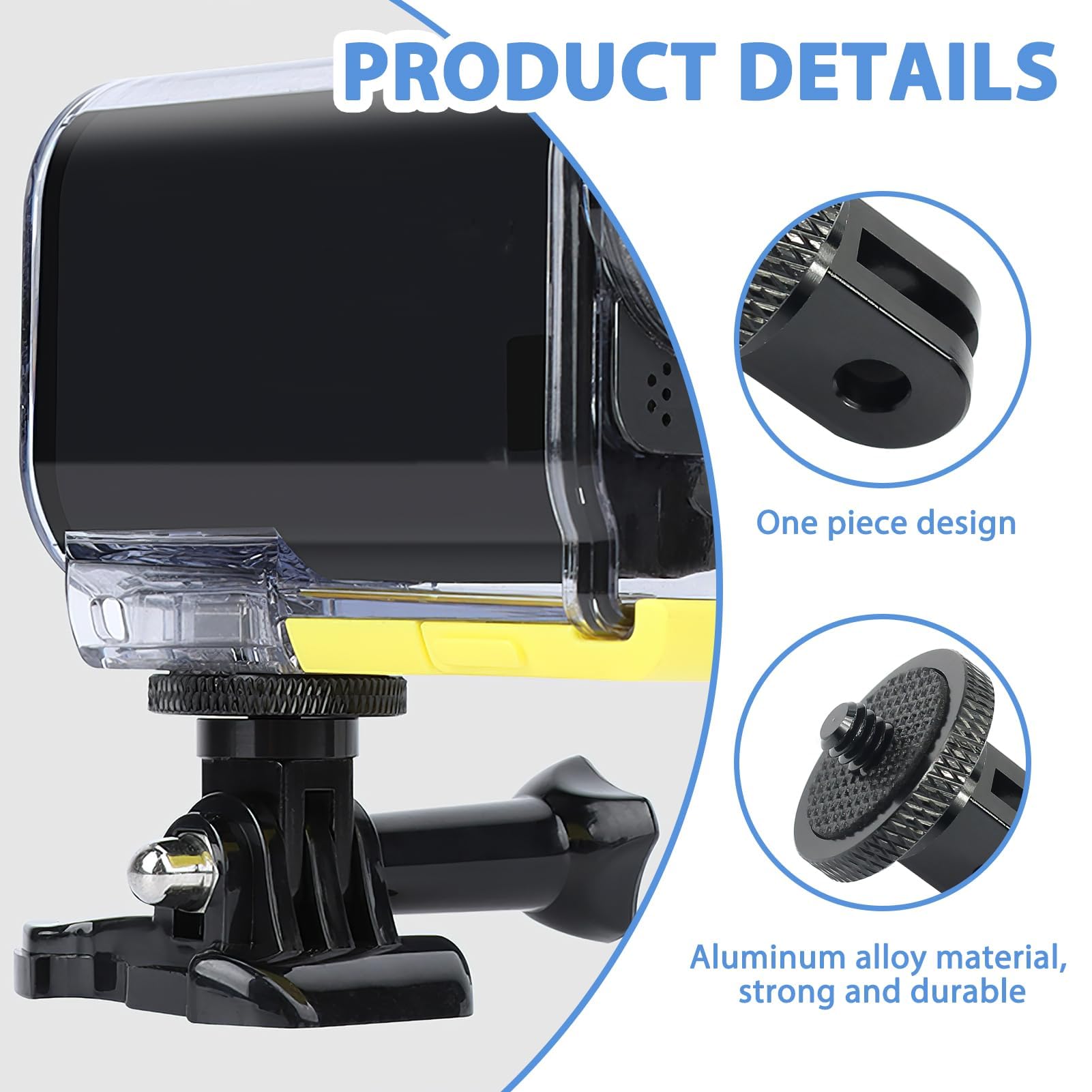 Lot De 2 Adaptateurs Trépied Aluminium 1/4" Rotatifs 360° Pour GoPro Insta360 Sony SJCAM Xiaomi Xiaoyi - Support Caméra D'Action