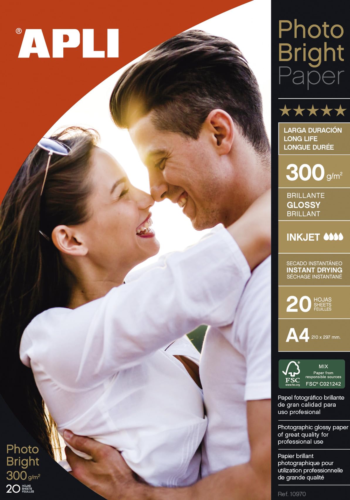 APLI 10970- Photobright Long Lasting Photo Paper A4 300 g 20 Sheets