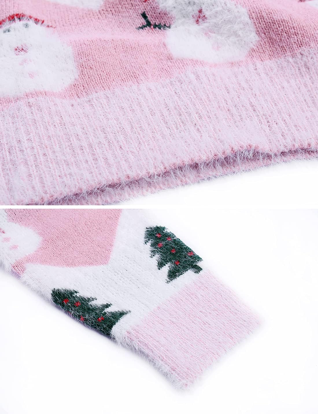 Marvmys Weihnachtspullover Damen Winter Fun Strickpullover Rundhals Weihnachtspullis mit Rentiermuster und Schneemann Muster Gestrickte Pullover Langarm Sweatshirt für Frauen