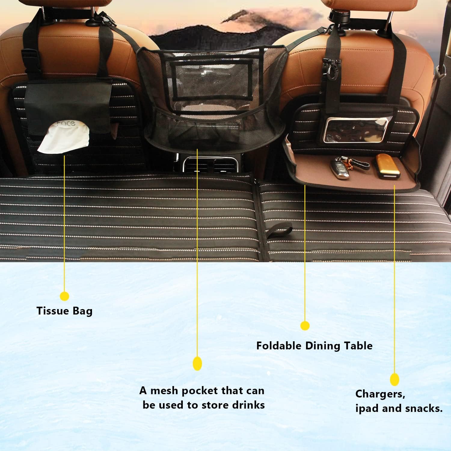 Heart Horse Non-Inflatable Car Mattress - Folding SUV Truck Back Seat Mattress for Travel, Camping and Large Dog Car Seat Cover (with Adjustable Bracket)