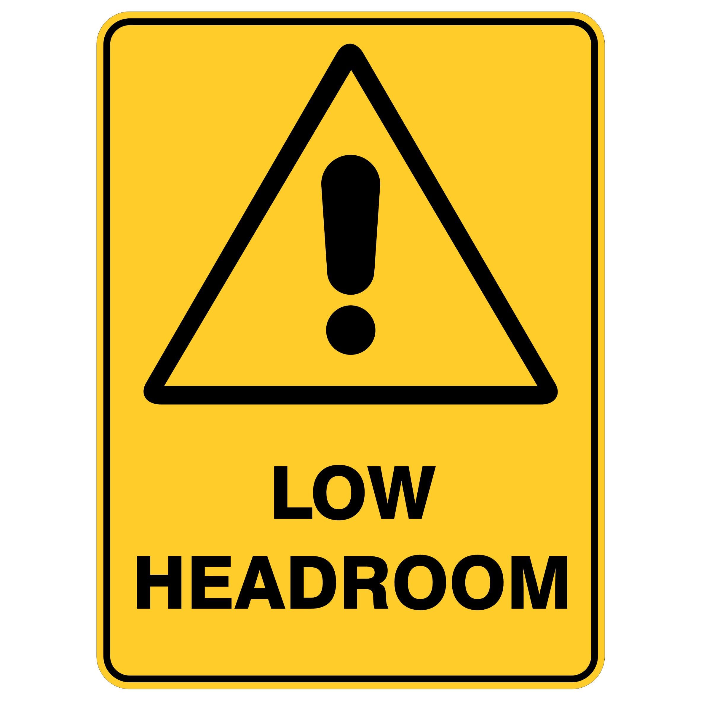 Low Headroom Sign, 12x8 Metal Tin Sign, Low overhead clearance.