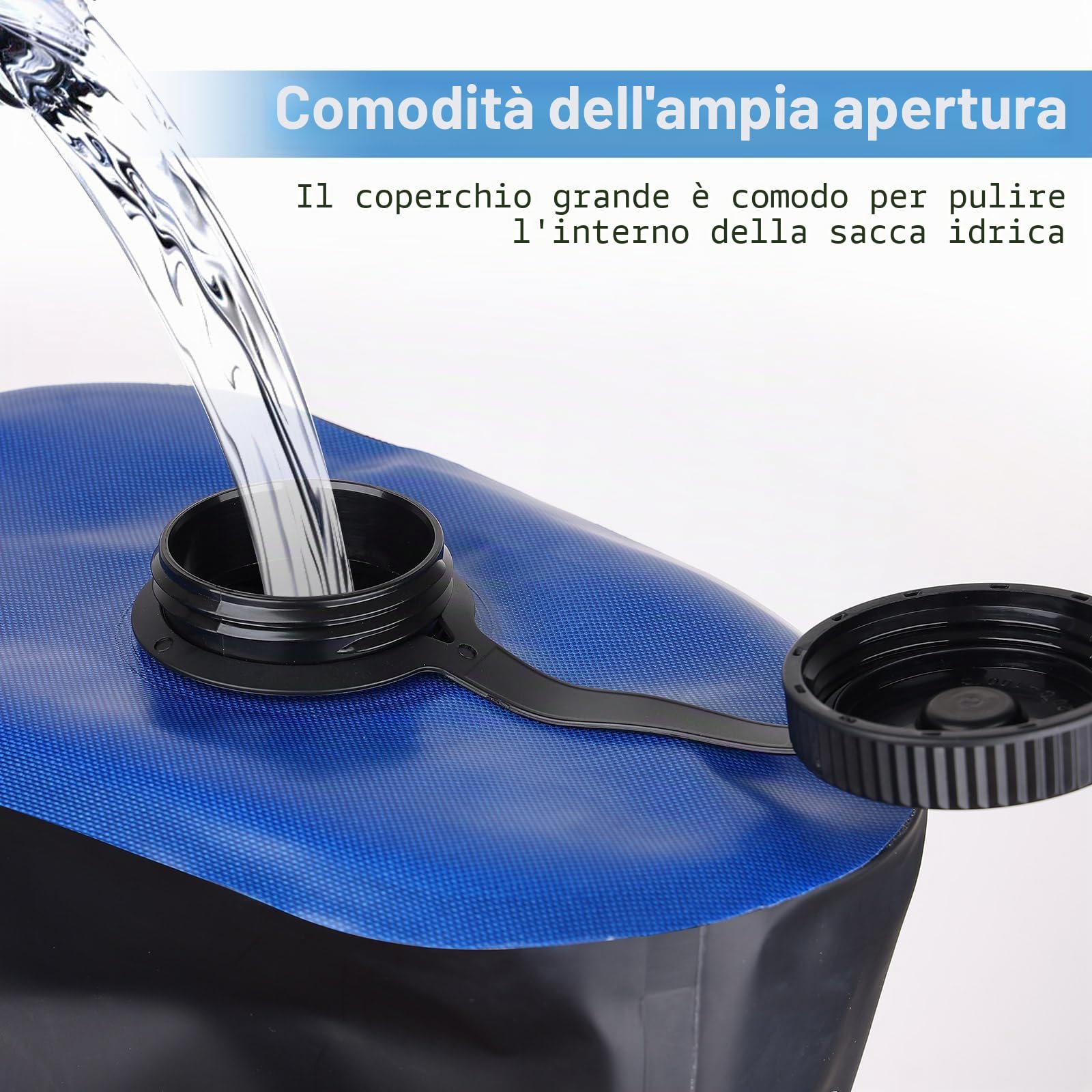 Borsa da Campeggio Portatile, 20L Doccia Campeggio in TPU con tubo rimovibile lungo e pompa Ugello doccia e temperatura Display, Pieghevole leggero Borsa da Bagno per Escursionismo, Spiaggia