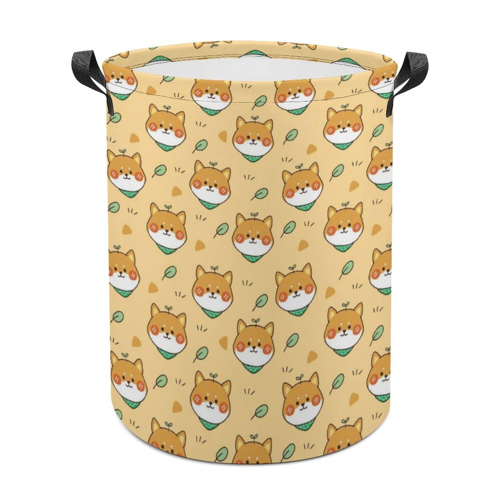 MHYRAC Laundry Hamper, Cute Shiba Inu Laundry Basket, Washing Basket with Handle