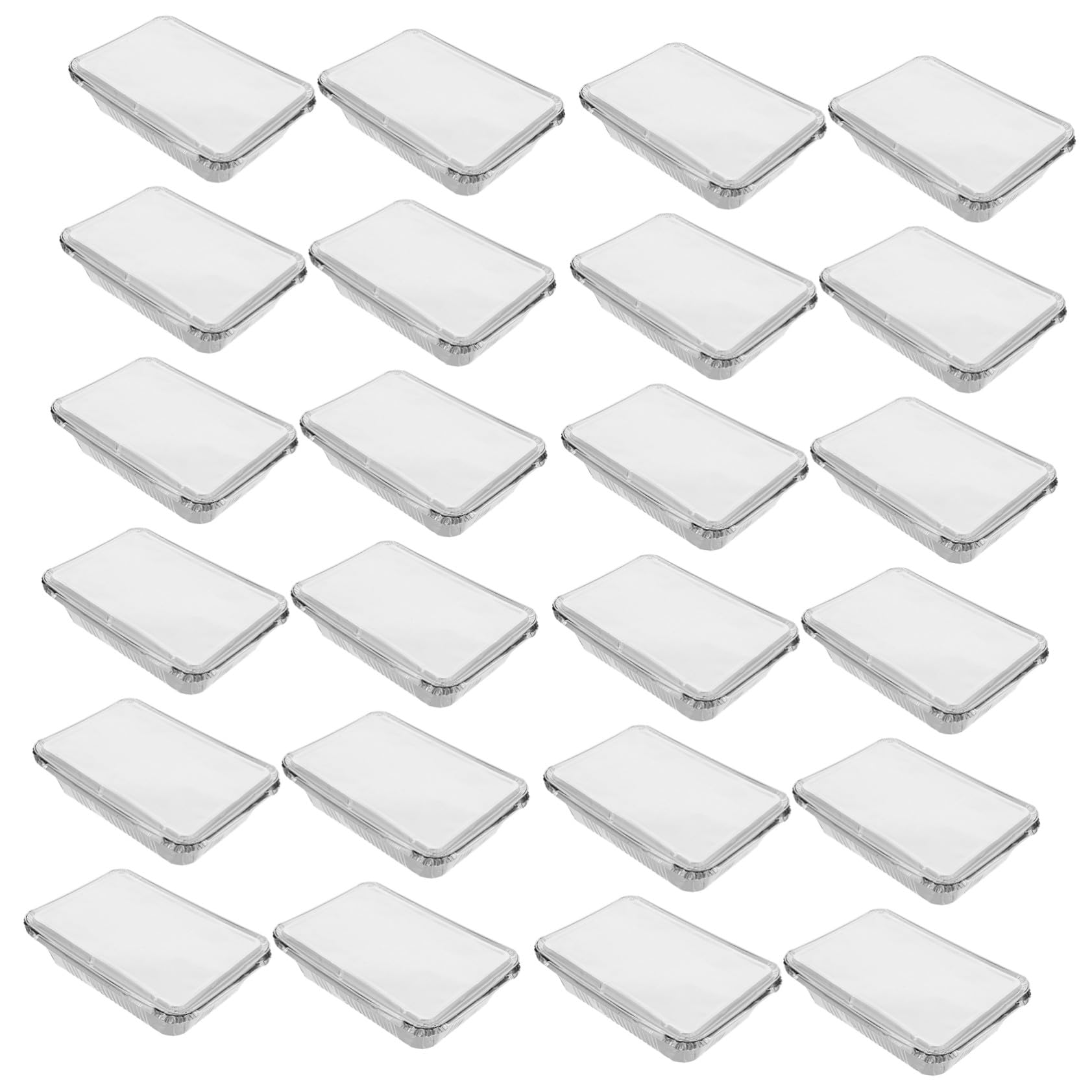 Bandejas de aluminio Cabilock de 25 piezas con tapas para catering y llevar comida