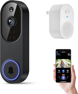 Orbitell M52 1080p Wireless Video Doorbell Camera - AI Motion Detection, 2-Way Audio, Night Vision, 2.4GHz WiFi