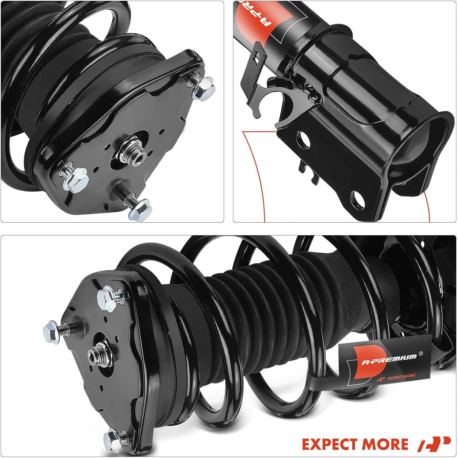 A-Premium Front Pair (2) Complete Strut & Coil Spring Assembly Compatible with Mercedes W203 Series C240 2003-2005, C280 2006-2007, C320 2003-2005, C350 2006-2007, Driver and Passenger Side