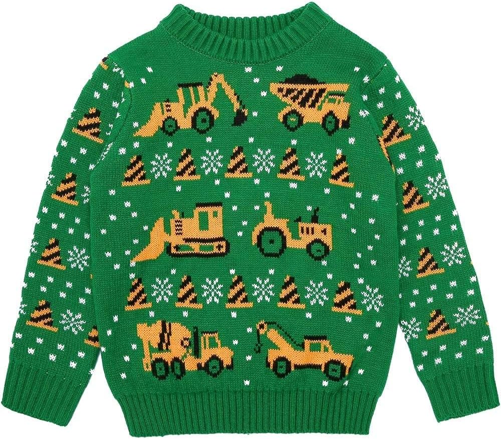 Rocksir Children's Ugly Christmas Sweater Holiday Boys Toddler Knitted Sweater Winter Xmas Crewneck Pullover
