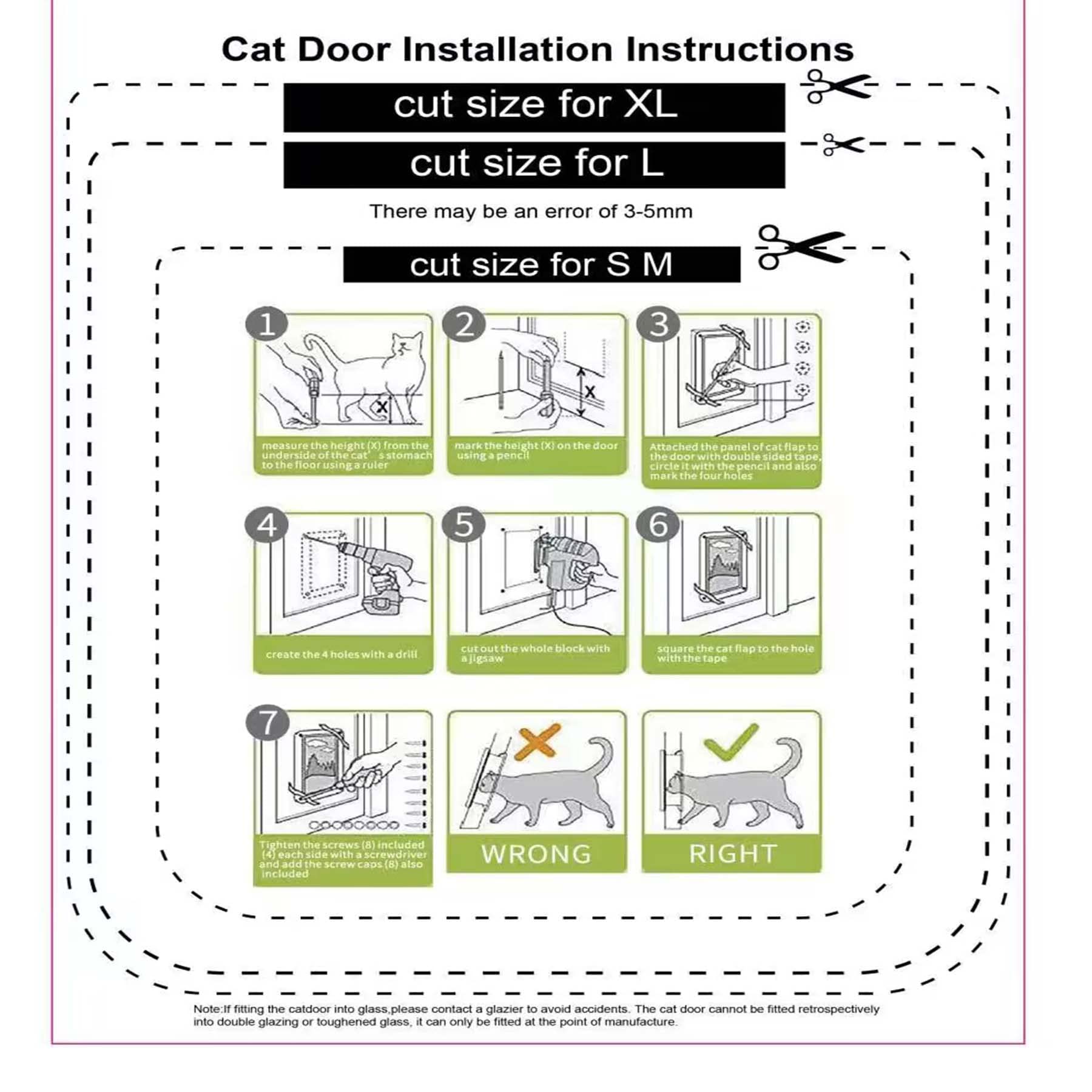 Gatera para Gatos, gatera para Cristal, Entrada y Salida controlables, Apta para Gatos y Perros de pequeño tamaño