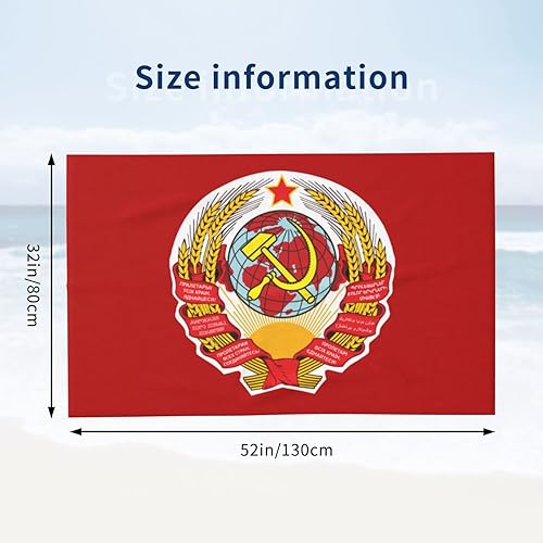 Miniatura 2 de Toalla de playa de la bandera de la Unión Soviética de secado rápido y altamente absorbente, toallas de natación suaves para hombre y mujer,