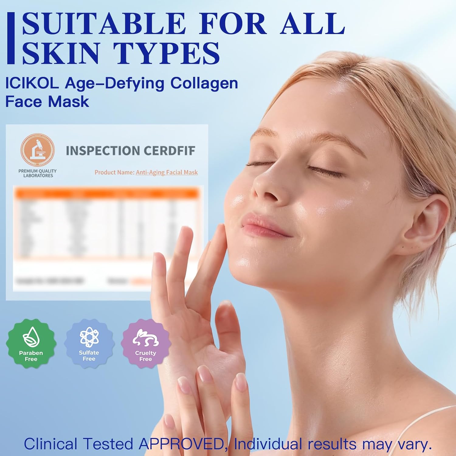 Deep Hydrolyzed Collagen Face Mask, 4 Pack - Age-Defying Sheet Mask with Peptides & Hyaluronic Acid, Restores Skin Elasticity & Firmness for Women - Image 6