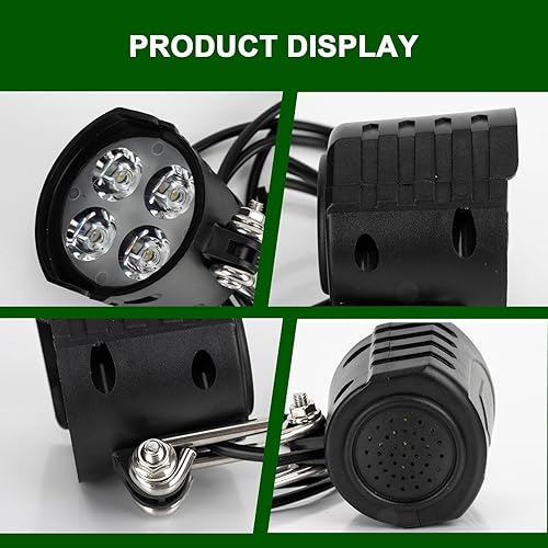 Miniatura 7 de Faro delantero Ebike de 3 pines - PSLER 36V-72V barra de luz para bicicleta, luz delantera de bicicleta eléctrica con bocina