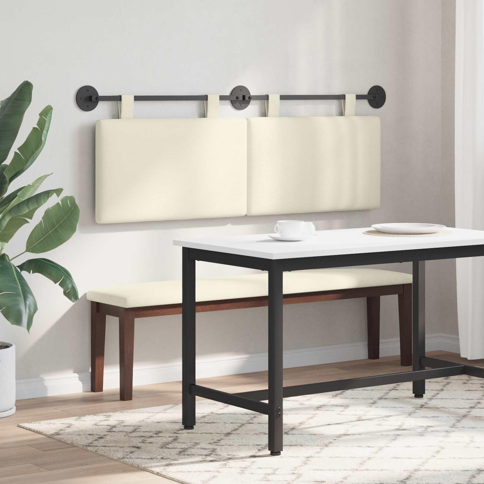 Cabecero colgante de pana con acolchado suave, 130 x 55 x 5 cm, juego de 2 unidades, montado en la pared, versátil como respaldo y accesorio de cama para dormitorio y habitación de invitados