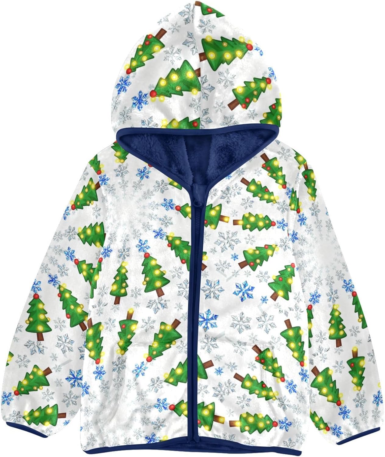 Lit Christmas Trees and Snowflakes Toddler Soft Jackets Children Plush Outerwear Cute Baby Boys Clothes 3T