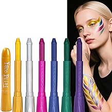6 Colors Glitter Face Paint, Washable Glittering Face Body Painting for Over 14 years old Teens Adults Halloween Makeup Party Festival Costume Clubs Cosplay