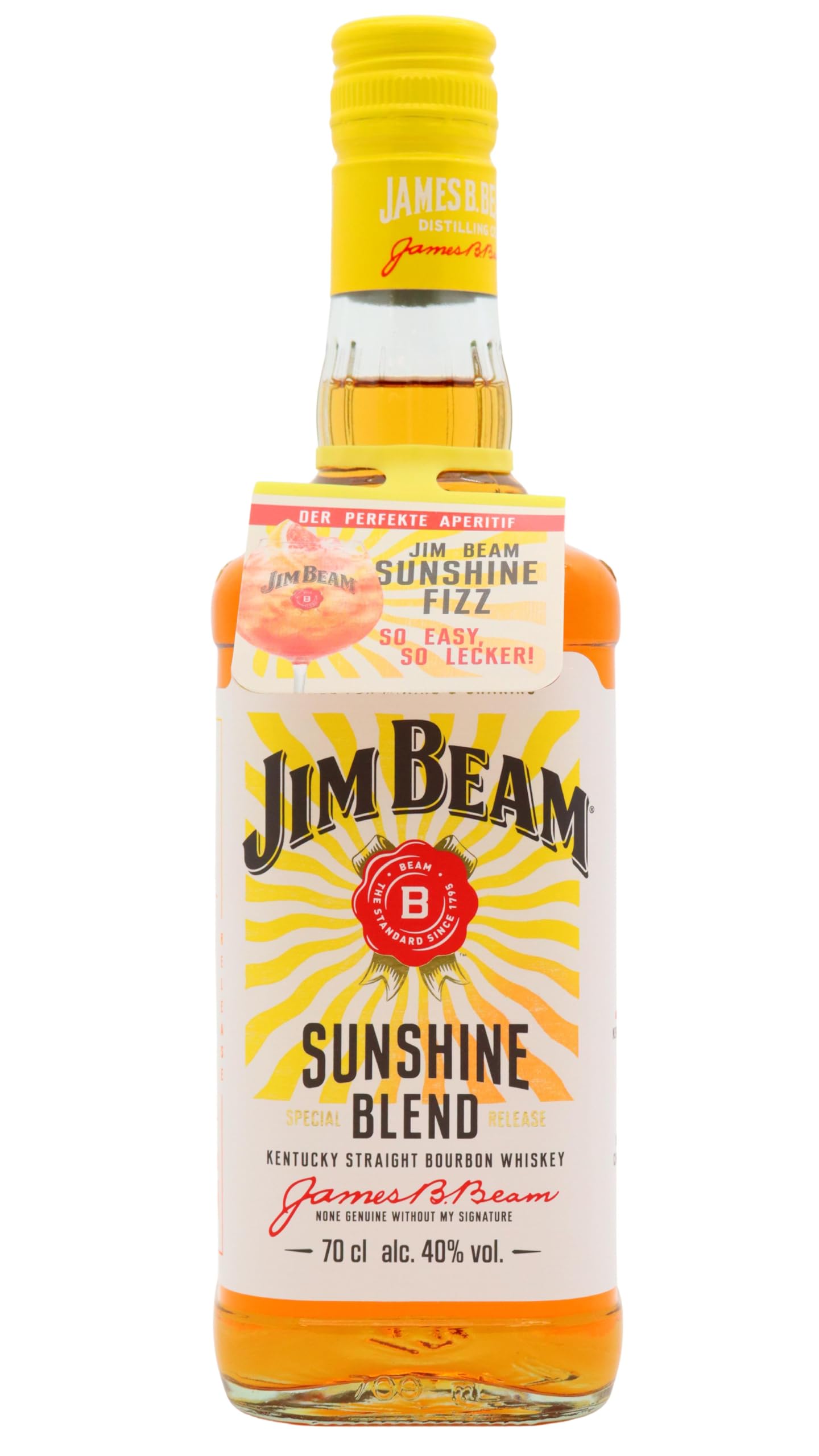 Jim Beam Sunshine Blend | Kentucky Straight Bourbon Whiskey | milder Geschmack mit Karamellnoten | 40% Vol. | 700 ml