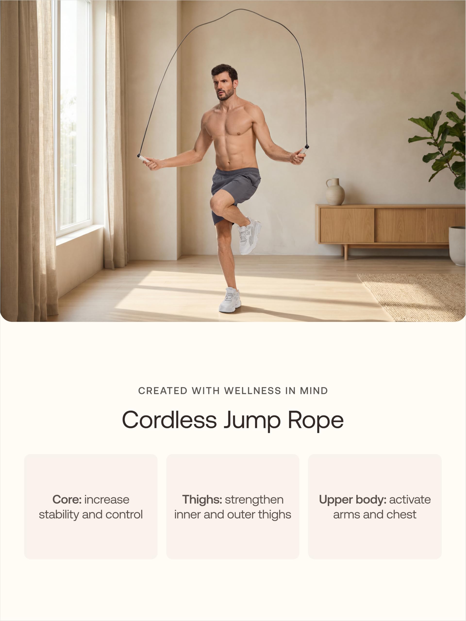 BetterMe - Corda per saltare senza fili con contatore, tiene traccia del conteggio dei salti e della durata dell'allenamento, corda per saltare regolabile in altezza, per donne e uomini, per