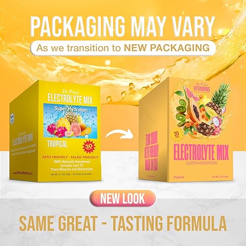 Miniatura 74 de Dr. Price's - Paquetes de polvo de hidratación con electrolitos - Arándano Granada, 30 paquetes | Mezcla de bebida electrolítica sin azúcar, 72+