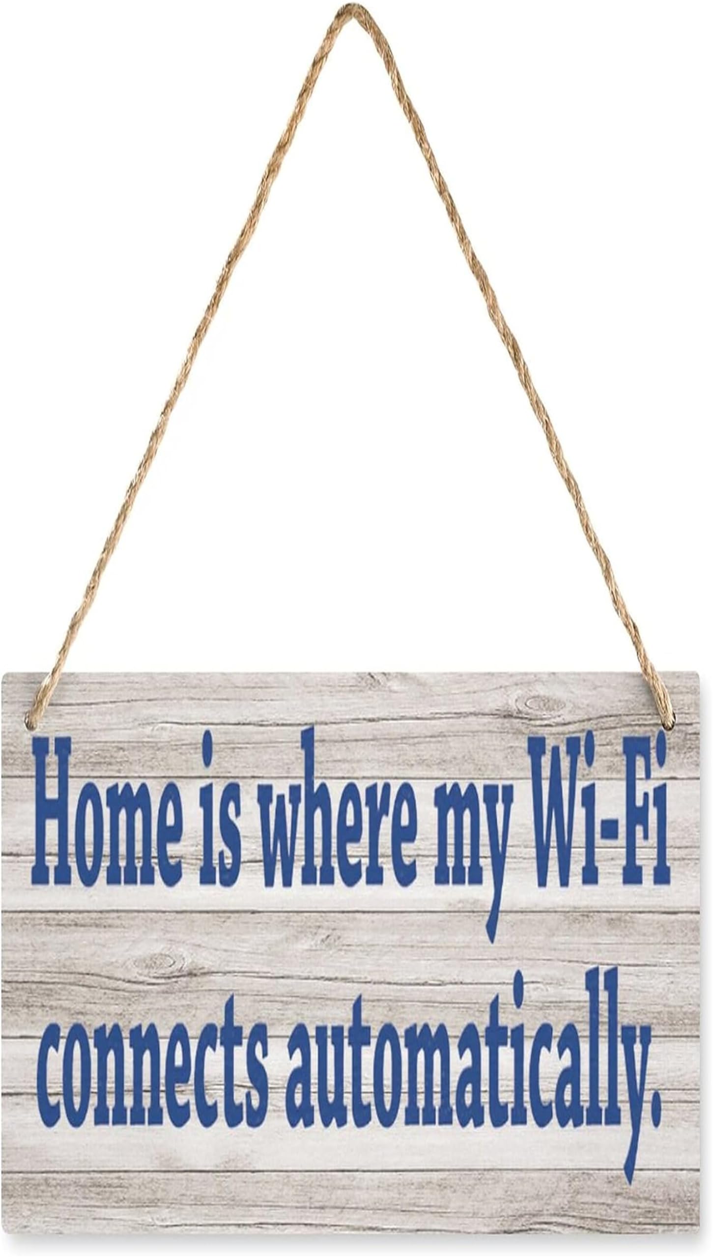 Hanging Wooden Plaque Decor Home Is Where My Wi-Fi Connects Automatically Board Hanging Wooden Plaque Decor, House Wood Sign For Garden Yard Home Farmhouse 13X13Inch