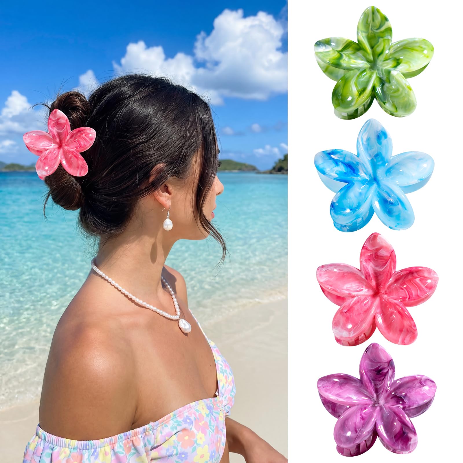 Pinzas Pelo Mujer Flor para Cabello Fino y Grueso, Accesorios Peinar