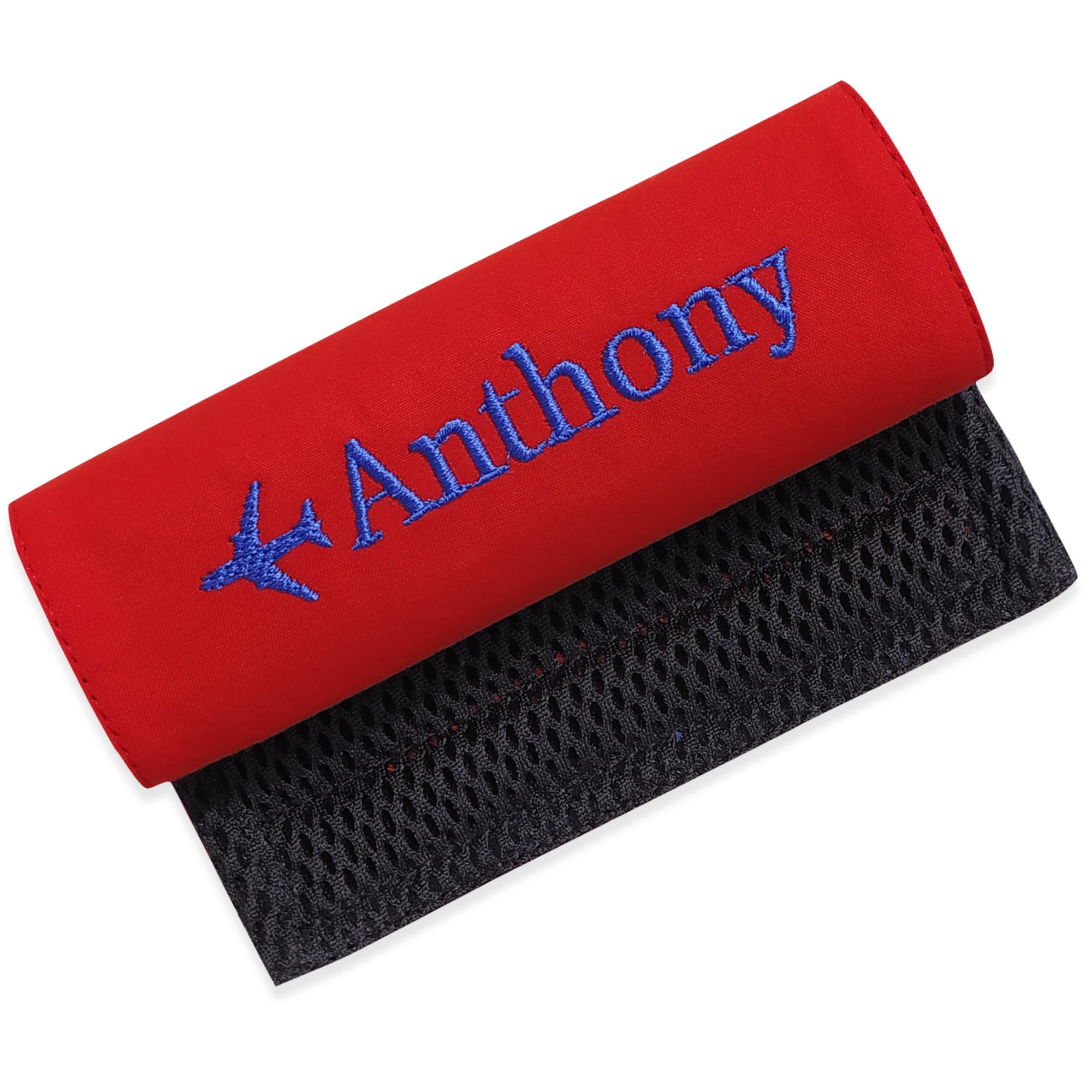 Personalized Luggage Handle Wrap Finder | Custom Embroidered Icon Monograms or Short Text ID Tag | Cover Identifier Marker for Suitcase or Bag | Grips