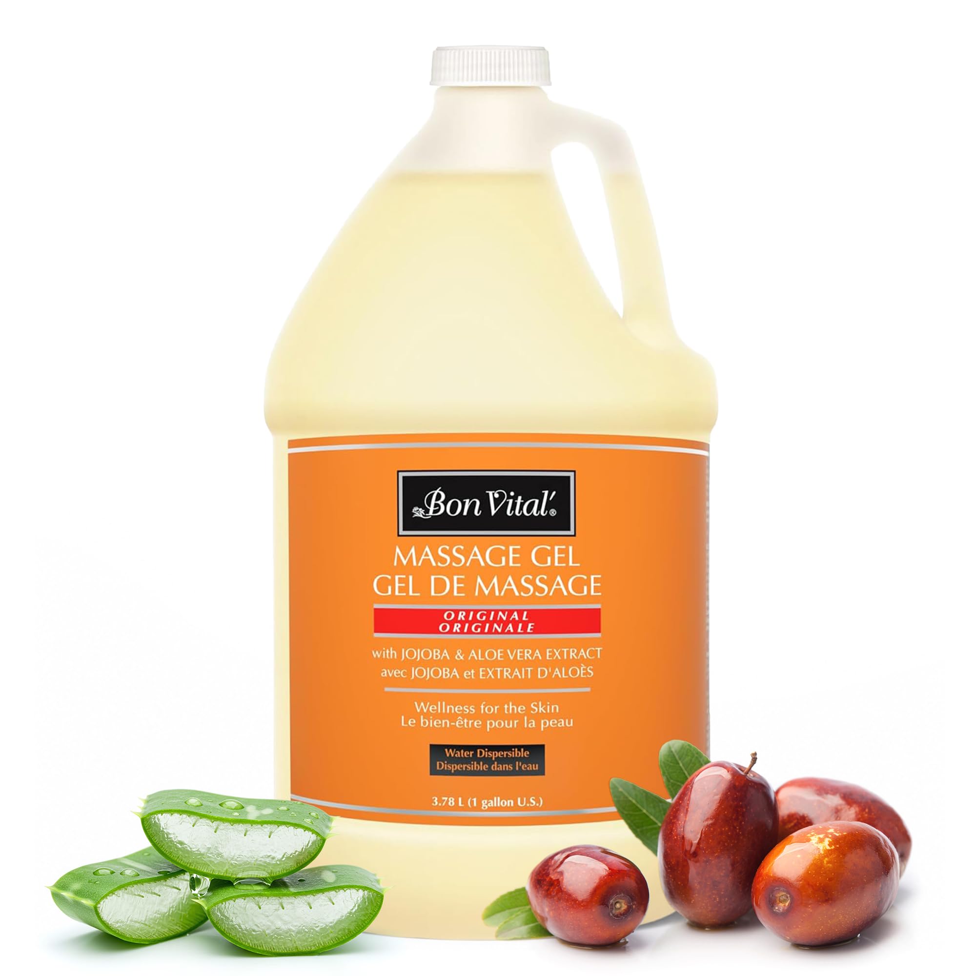 Bon Vital' Original Massage Gel, 1 Gallon, Hypoallergenic & Paraben-Free | Professional massage lotion, gel and cream for massage therapy and