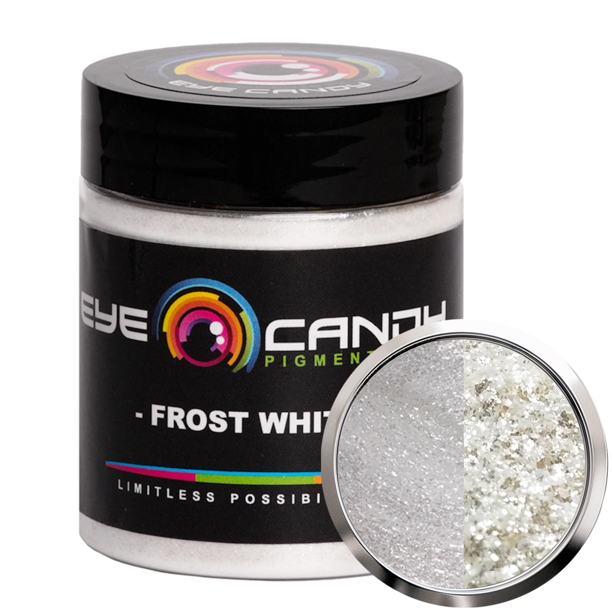 Eye Candy Pigments Premium White Mica Powder - Frost White (25gr) - for Epoxy, Resin, Soap, Paint, Woodworking, Acrylic Pouring, Bath Bombs, Fishing