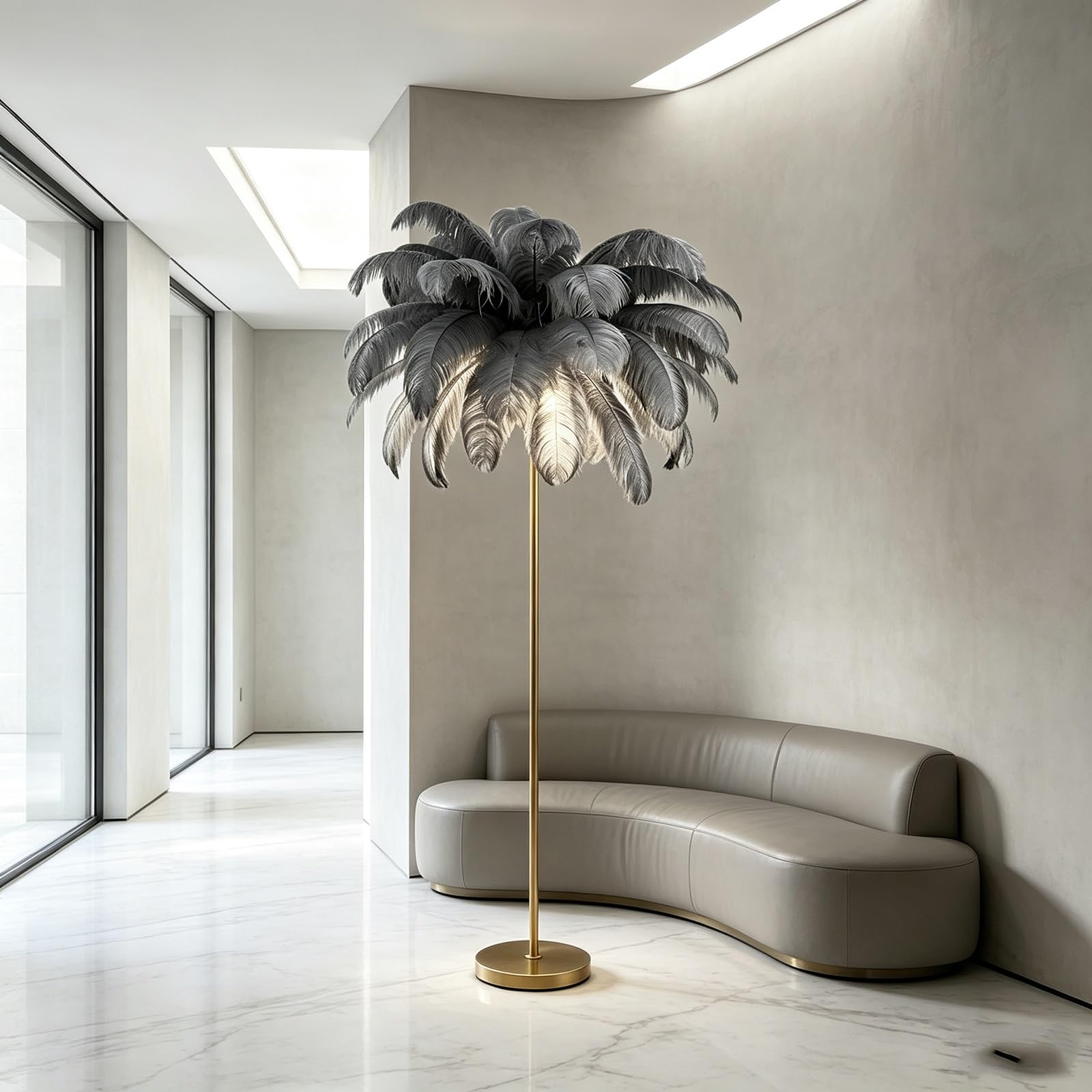 LCNDKF Indoor Decor Feather Standing Floor Lamp