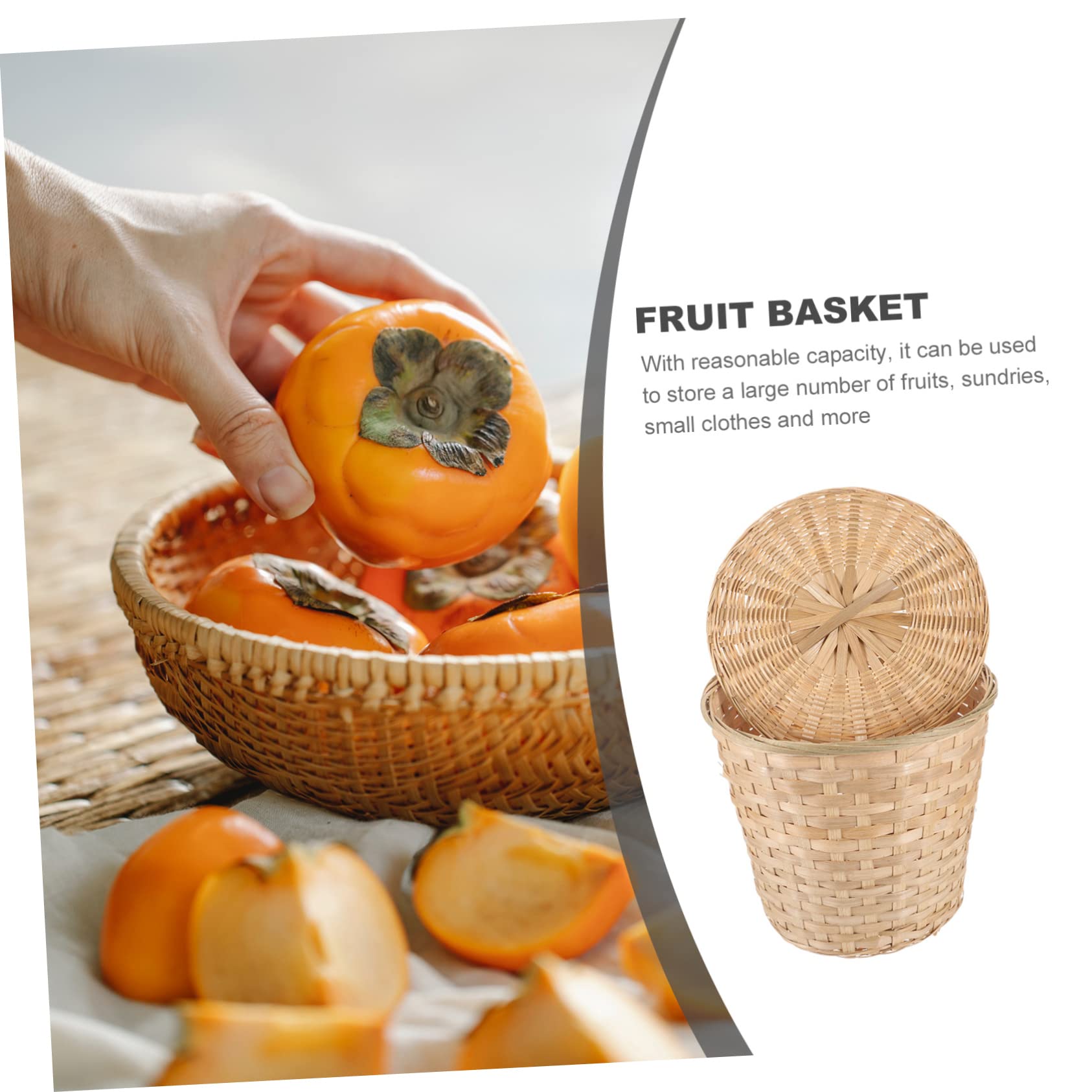 Amazon.co.jp: BESTonZON 竹製収納バスケット 蓋付き 中型 家用多機能