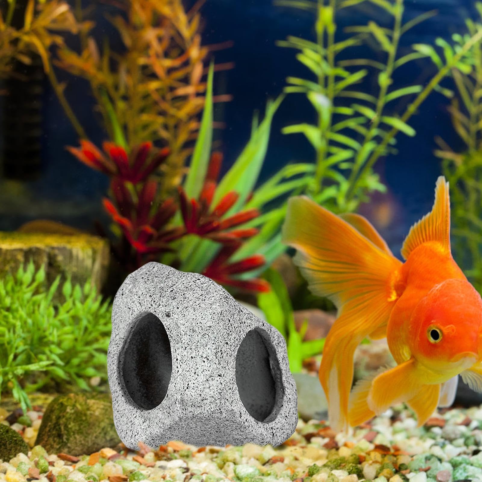 Amazon.co.jp: 水槽の岩の洞窟 | 観賞魚石 トンネル | 魚の石の装飾 